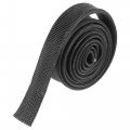 X Autohaux Fiberglass Heat Wire Shield Sleeve High Temp Adjustable 3 2ft 12mm 1 2 Black For Car Loom Protection