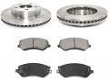 Front Semi Metallic Disc Brake Pad And Rotor Kit Compatible With 2002-2007 Jeep Liberty 