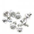 Uxcell 8pcs 6mm Aluminum Alloy License Plate Bolt Screw Nuts Silver Tone For Car Motorcycle Universal Replacement