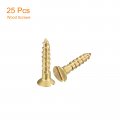 Uxcell Brass Wood Screws 25pcs M1 6 X 8mm Slotted Drive Flat Head Self Tapping Screw Countersunk For Woodworking Furniture