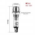 Uxcell Indicator Light Dc 12v Red Metal Shell Panel Mount 5 16 8mm 4pcs