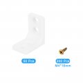 Uxcell 50pcs 90 Degree Plastic Corner Braces 16 5x27x27mm Nylon Shelf Right Angle Brackets With Screws For Cabinets Cupboards