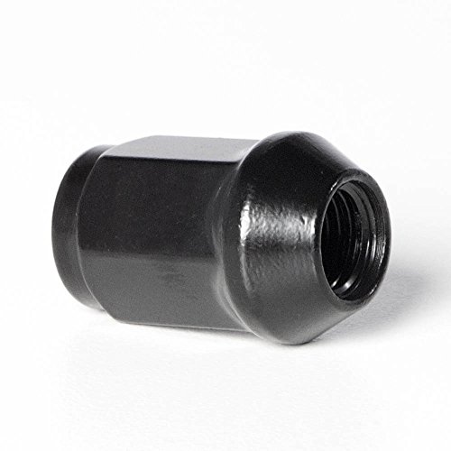 Circuit Performance 7/16 Black Closed End Bulge Acorn Lug Nuts Cone Seat Forged Steel 20 Pieces 