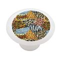 Animal Print Tiles High Gloss Ceramic Drawer Knob 