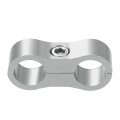 X Autohaux 3pcs Aluminum Alloy An6 Car Hose Separator Clamp Fuel Line Connector For Oil Silver Tone