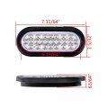 2x Red White 6 24-led Oval Truck Trailer Bus Stop Brake Running Reverse Backup Tail Light