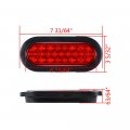2x Red White 6 24-led Oval Truck Trailer Bus Stop Brake Running Reverse Backup Tail Light