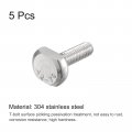 Uxcell T-slot Bolts 5pcs M6x20mm Slot Drop-in Stud Sliding 304 Stainless Steel Shape Screws For T Track