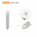 Uxcell St4x25mm White Screws Self Tapping 25pcs Flat Head Phillips Wood For Woodworking