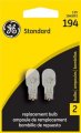 6 Pack Ge Lighting 194 Bp2 Automotive Instrument License Light Miniature Bulb 12328 2 Lamps Per Blister
