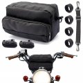 Yuxivcne Motorcycle Handlebar Bag Black Sissy Bar Universal Fork Bicycle Front Storage Accessory For Cruiser Softail Dyna 