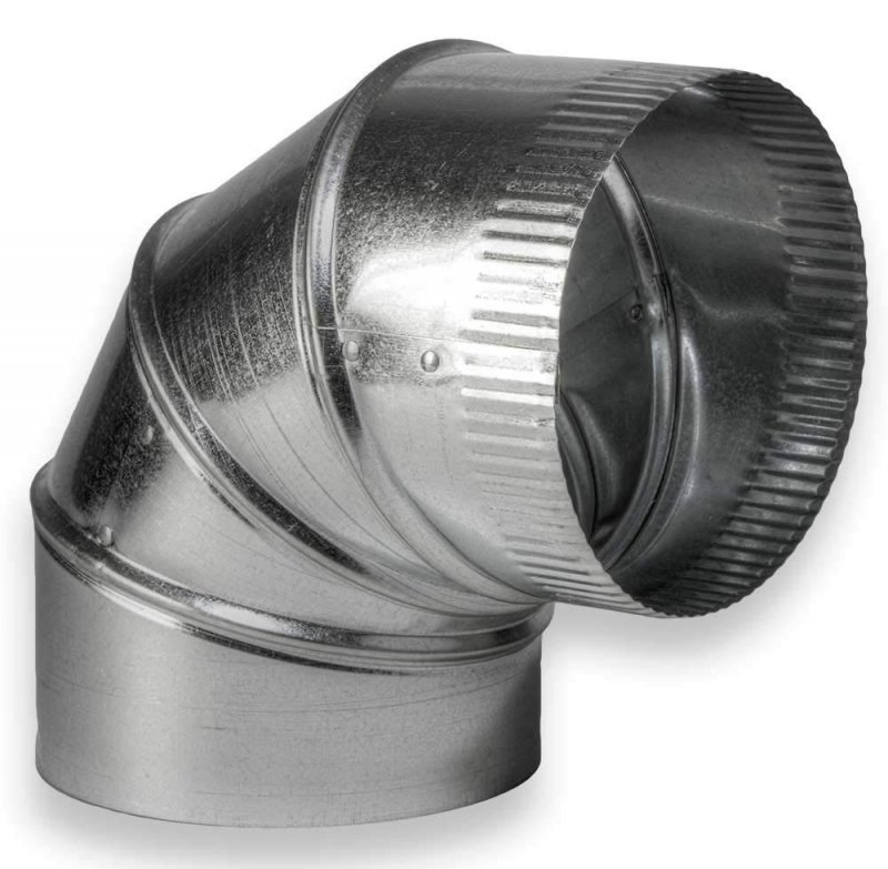 Duct Elbow 8 Diameter 5a -90a Degree Adjustable 4 Pack 30 Gauge Galvanized Crimped End Connection