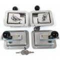 4 Pack Flush Mount Paddle Handle Stainless Steel Locking Door Latch 3 Grade With Interior Safety Release Compatible W Toolboxes 