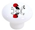 Carolina Hardware And Decor 2193 Crane Silhouette Ceramic Cabinet Drawer Knob 