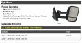 Right Passenger Side Power Tow Mirror Manual Folding Telescoping Textured Black Compatible With 2007-2014 Gmc Sierra 3500 Hd