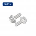 Uxcell M4x12mm Phillips Hex Head Flange Bolts 10pcs 304 Stainless Steelagon Hex Machine Screws