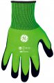 Ge Safety Work Gloves Hi-vis Sandy Nitrile Dipped Ansi Cut 3 Reinforced Thumb Crotch Black Coating L