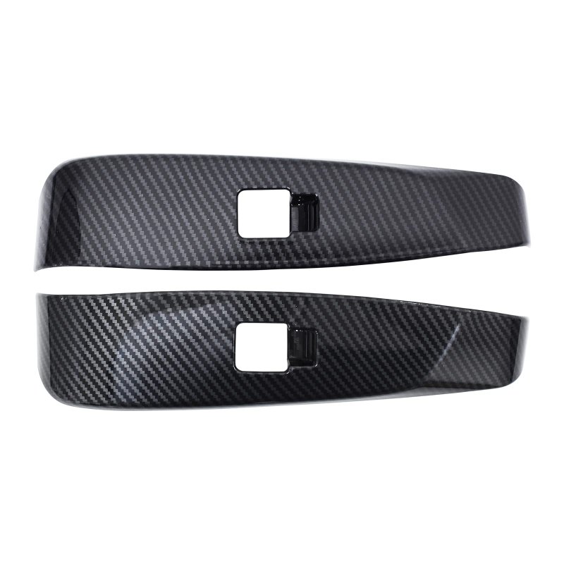 Front Rear Left And Right Abs Carbon Fiber Window Lift Switch Button Panel Trim Bezel