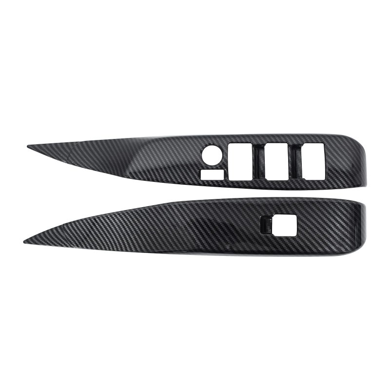 Front Rear Left And Right Abs Carbon Fiber Window Lift Switch Button Panel Trim Bezel