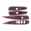 Front Rear Left And Right Abs Carbon Fiber Window Lift Switch Button Panel Trim Bezel
