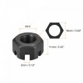 Uxcell M10x1 5mm Hexagon Slotted Nut Grade 4 8 Carbon Steel Hex Castle Nuts Black 10pcs