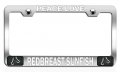 Peace Love Redbreast Sunfish Fishing Chrome Metal License Plate Frame Universal Fit For Us And Canada Vehicles 12 5 X 6 In 