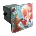 Christmas Holiday New Fawn Deer And Santa Tow Trailer Hitch Cover Plug Insert
