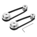 2 Set Gt-2 Synchronous Wheel 20 40 Teeth 5mm Bore Aluminum Alloy Timing Pulley With 2pcs Length 200mm Width 6mm Belt For 3d 