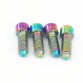 Sorekarain 4 Pcs M4x10mm Rainbow Gr5 Titanium Bolts Screws For Bike Front Rear Derailleur