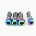 Sorekarain 4 Pcs M4x10mm Rainbow Gr5 Titanium Bolts Screws For Bike Front Rear Derailleur