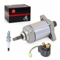 Starter Motor Relay Solenoid Spark Plug Kit 2007-2013 For Honda Rancher 420 Trx420 Fe Fm Te Tm Fa Fpa