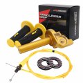 Motorcycle Throttle Assembly 7 8 In 22mm Quick Twist Grips With Cable Aluminum Alloy Universal For Dirt Pit Bike Atv Mini Gold