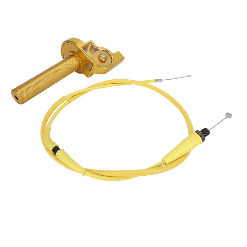 Motorcycle Throttle Assembly 7 8 In 22mm Quick Twist Grips With Cable Aluminum Alloy Universal For Dirt Pit Bike Atv Mini Gold