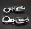 Smt-chrome Airflow Arrow Footpeg With 1 2 5 Inch Mounting Bracket For Triumph Rocket V-star Roadstar Suzuki Intruder Boulevard