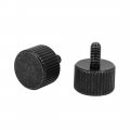 Uxcell Computer Pc Case M3x6mm Black Zinc Plated Flat Head Knurled Thumb Screw 40pcs