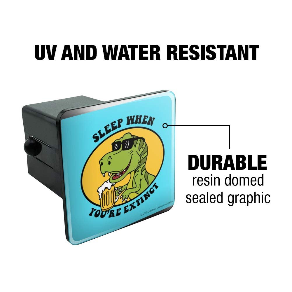 Graphics More Sleep When Your Extinct Dinosaur Funny Humor Tow Trailer Hitch Cover Plug Insert