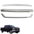 Silvery Front Bumper Grille Molding Upper Straight Trim 3pcs Replacement For Silverado 1500 2016 2017 2018 