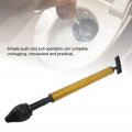 Toilet Plunger Piston Type Clog Remover Rubber Head Abs Handle Dredge Pipe For Clogged Siphon Black