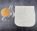 6 Pack Pure Cotton Reusable Cold Brew Coffee Bag 12 X Inches Round Corner Easy To Clean Build-in Drawstring Unbleached 