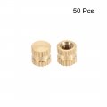 Uxcell Knurled Insert Nuts 50pcs M3 X 0 5mm Female Thread Brass Threaded Embedment Nut For 3d Printer