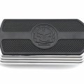 Httmt- Black 1 4 25mm 32mm Gear Skull Footpeg Clamp Compatible With H-d Sporster Touring P N Mt216-049 216-106-bk