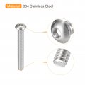 Uxcell 5 16-18x2-1 2 Button Head Socket Cap Screws 10pcs 304 Stainless Steel Fasteners Hex Bolts Full Thread Drive