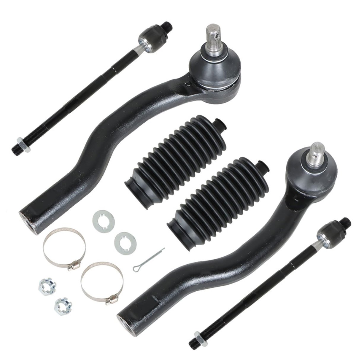 6pcs Front Inner And Outer Tie Rod End Link Kit For Edge 2007 2014 Mkx 2015 Replacement Ev800576 Es800473 Es800474 With Boots