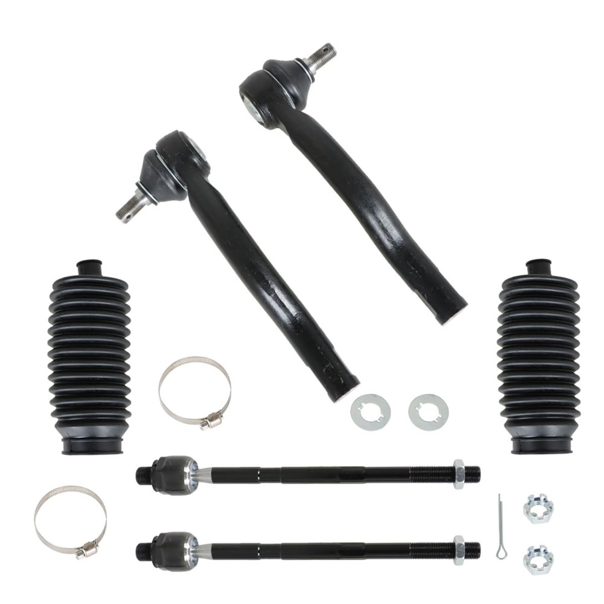 6pcs Front Inner And Outer Tie Rod End Link Kit For Edge 2007 2014 Mkx 2015 Replacement Ev800576 Es800473 Es800474 With Boots