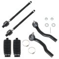 6pcs Front Inner And Outer Tie Rod End Link Kit For Edge 2007 2014 Mkx 2015 Replacement Ev800576 Es800473 Es800474 With Boots