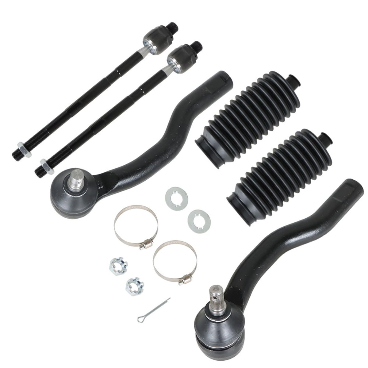 6pcs Front Inner And Outer Tie Rod End Link Kit For Edge 2007 2014 Mkx 2015 Replacement Ev800576 Es800473 Es800474 With Boots