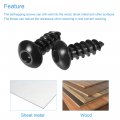 Uxcell Hex Socket Self Tapping Screws M4 X 12mm Carbon Steel Wood Screw 100pcs