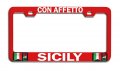 Con Affetto Sicily Italian Italy Rd Auto Metal License Plate Frame Tag Holder T18 