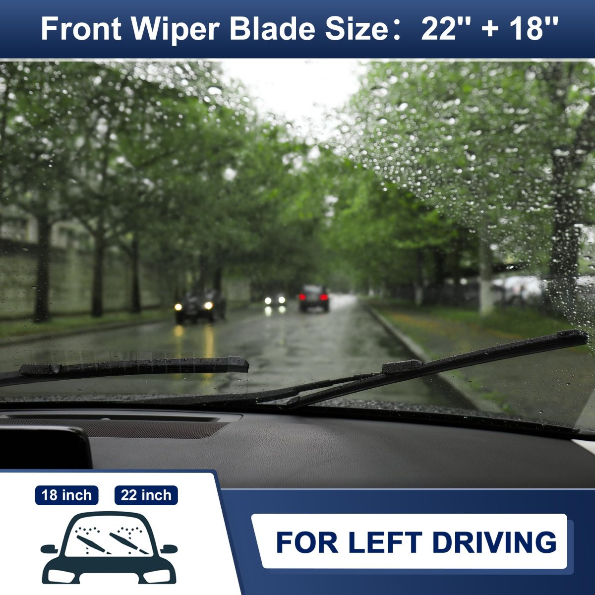 Silicone Front Windshield Wiper Blades 22 In And 18 For Chevrolet Colorado 2015 2022 Gmc Canyon Top Lock Push Button Set