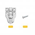 Uxcell 2pcs Duck-billed Toggle Hasp Latch Metal Box Chest With Mounting Screws For Jewelry Wooden Case Decorative Silver